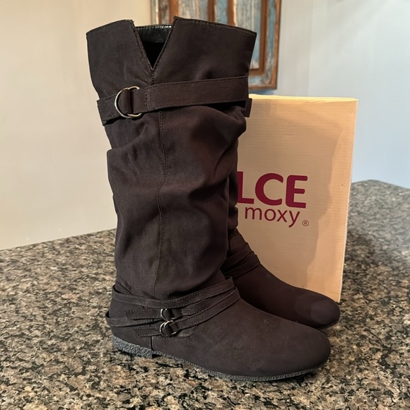 Dolce by Mojo moxy Jude black tall flat boots NIB 8.5 - Picture 4 of 11